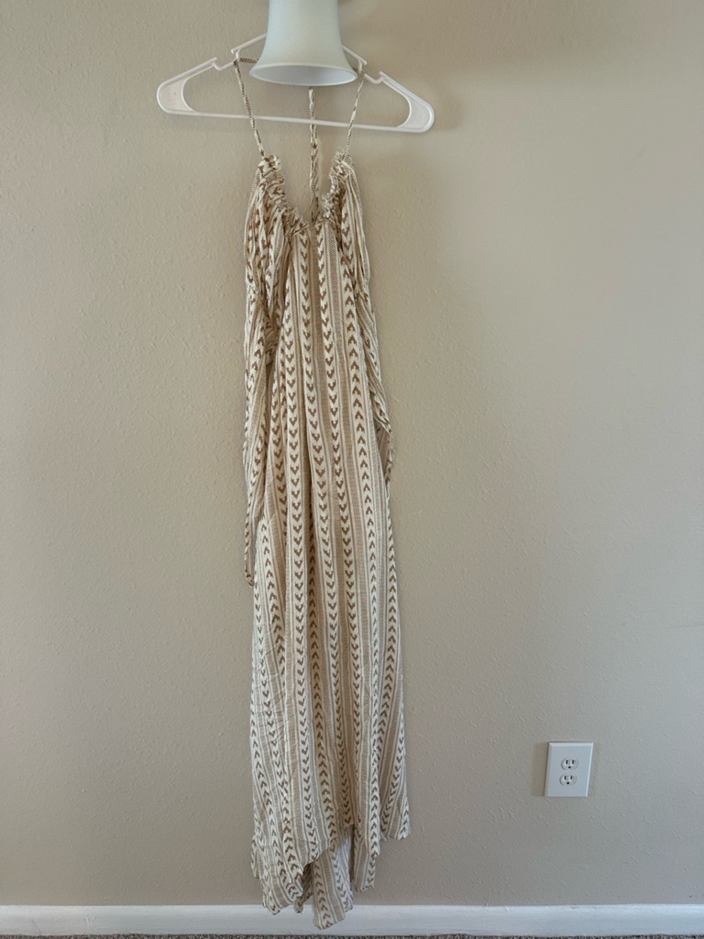 Neutral Stripe Bohemian Maxi Dress - Brand: